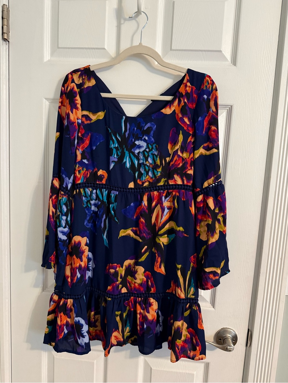 As U Wish Navy Mini Dress with Multicolor Floral Print